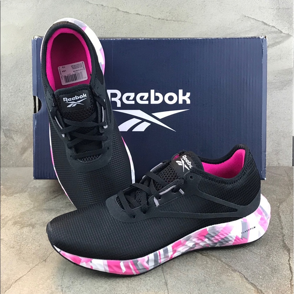 Reebok FlashFilm 3.0 Running Shoes Black/Cold Grey/Pink